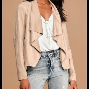 Lulus NWT Beige Vegan Suede Jacket